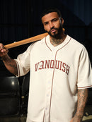 VANQUISH OFF WHITE OVERSIZED BASEBALL JERSEY 3枚目の画像