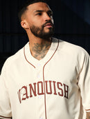 VANQUISH OFF WHITE OVERSIZED BASEBALL JERSEY 4枚目の画像