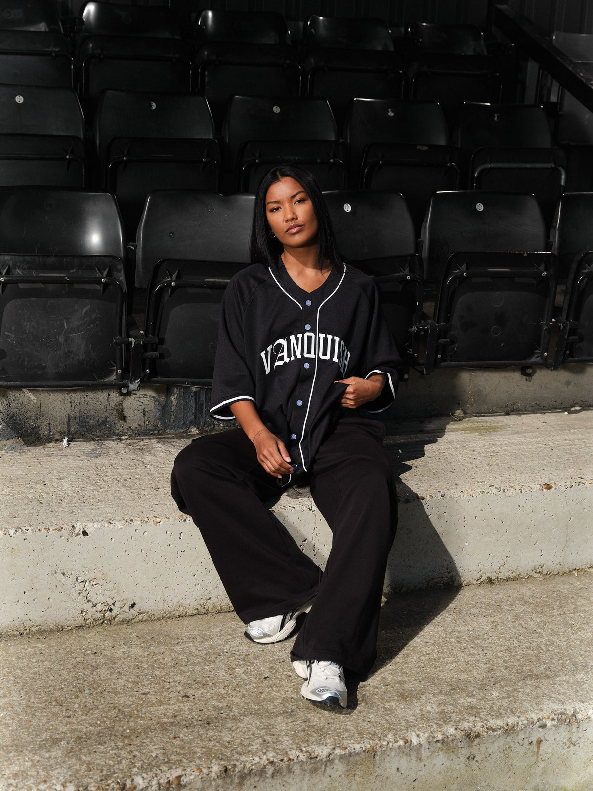 VANQUISH BLACK OVERSIZED BASEBALL JERSEY 3枚目の画像