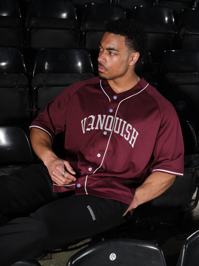 VANQUISH FITNESS Baseball Jerseyモデル レッド オーバーサイズ