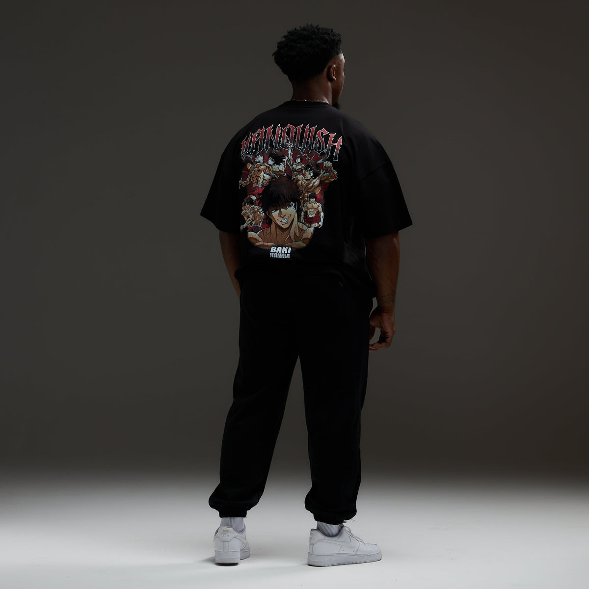 VANQUISH FITNESS 刃牙モデル ブラック バキ ボクシー オーバーサイズT