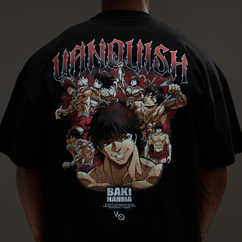 VQ x Baki: Black Baki Boxy Oversized T Shirt 1枚目の画像