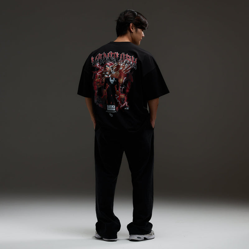 VQ x Baki: Black Oliva Boxy Oversized T Shirt 5枚目の画像