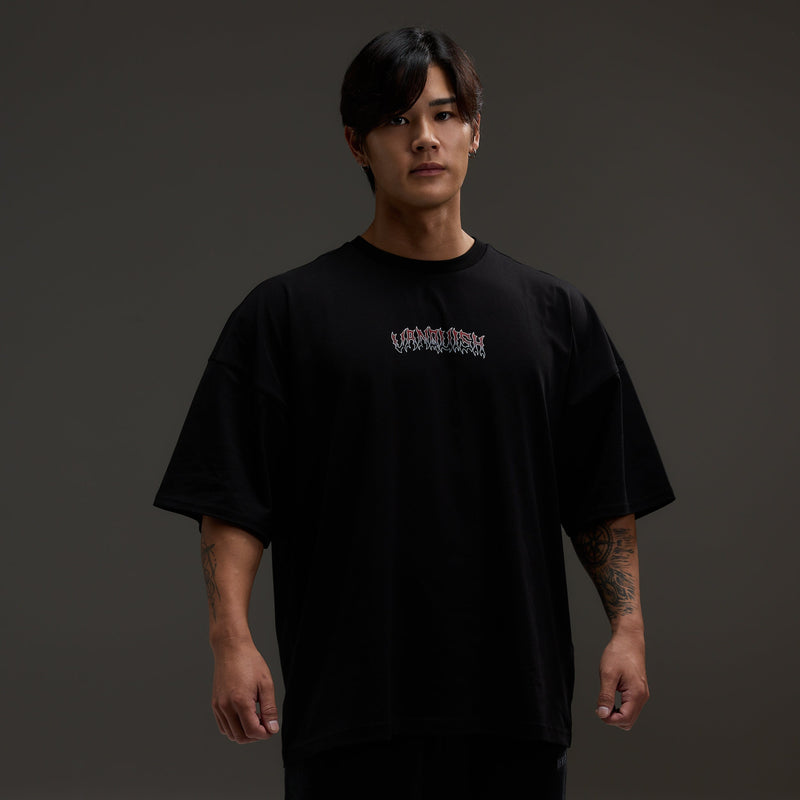 VQ x Baki: Black Oliva Boxy Oversized T Shirt 3枚目の画像