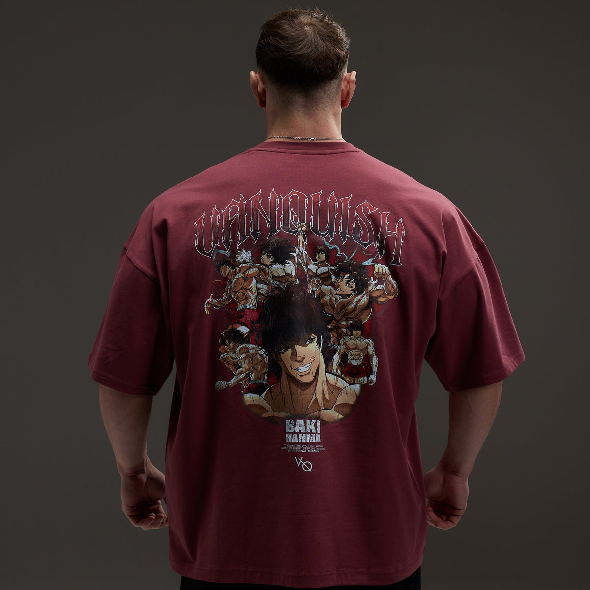 VANQUISH FITNESS 刃牙モデル レッド バキ ボクシー オーバーサイズTシャツ