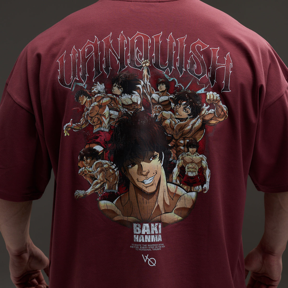 VANQUISH FITNESS 刃牙モデル レッド バキ ボクシー オーバーサイズTシャツ