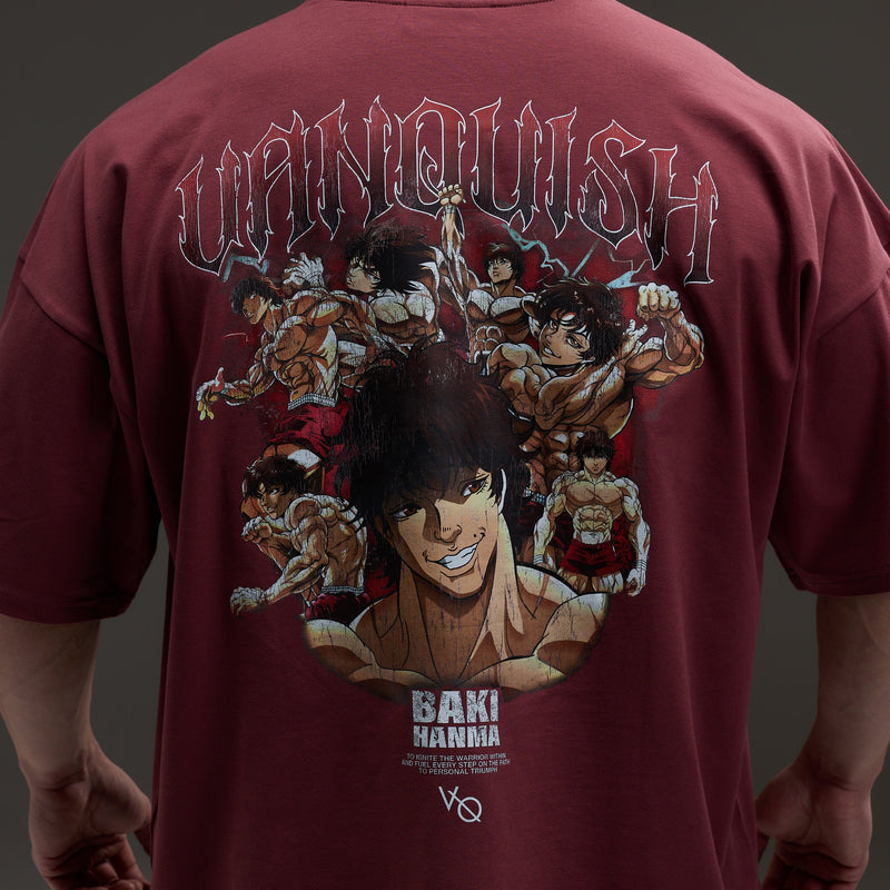 VQ x Baki: Red Baki Boxy Oversized T Shirt 1枚目の画像