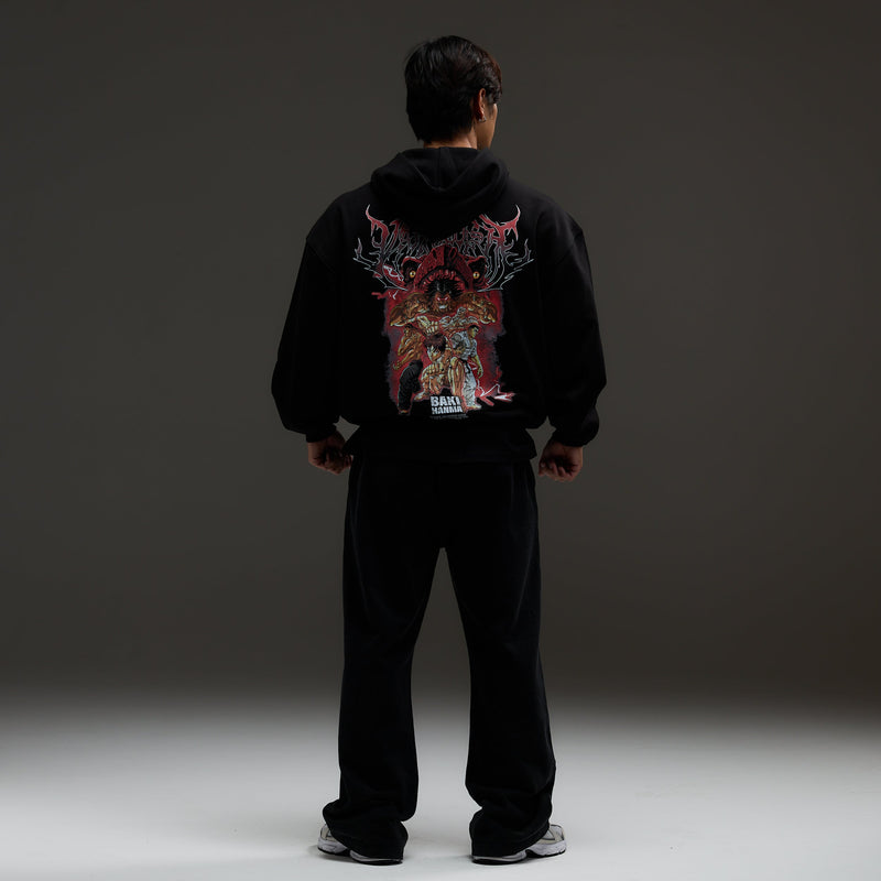 VQ x Baki: Black Boxy Oversized Hoodie 5枚目の画像