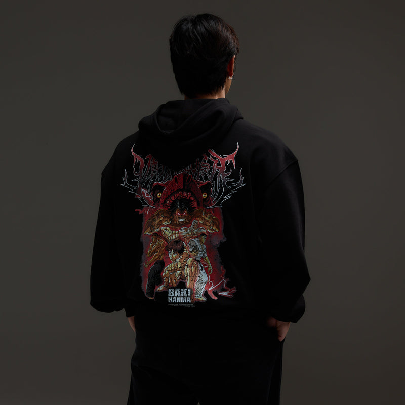 VQ x Baki: Black Boxy Oversized Hoodie 2枚目の画像