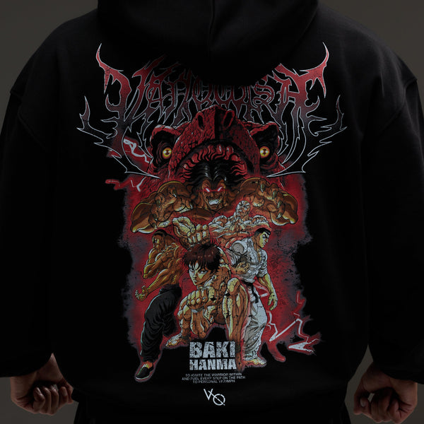 VQ x Baki: Black Boxy Oversized Hoodie 1枚目の画像