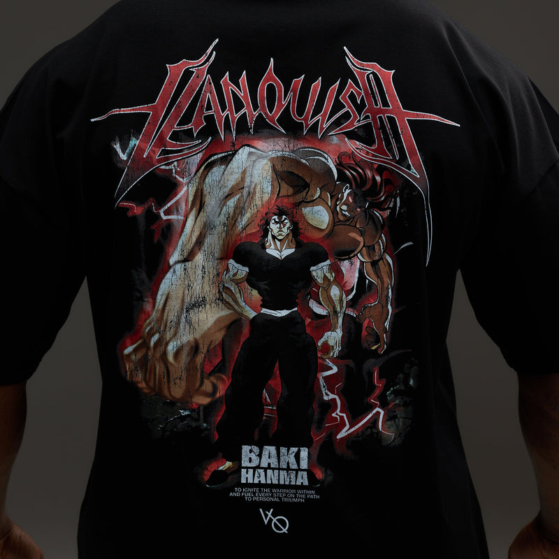 VQ x Baki: Black Yujiro Boxy Oversized T Shirt 1枚目の画像