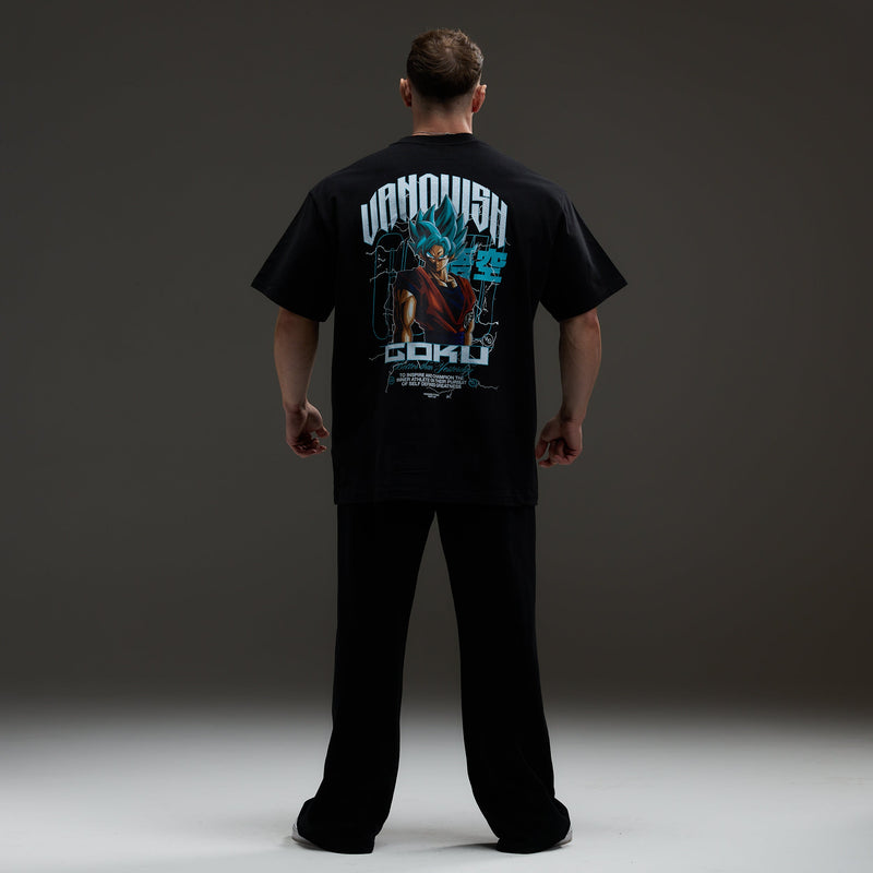 VANQUISH FITNESS DBSモデル 悟空 SSGS ブラック オーバーサイズTシャツ