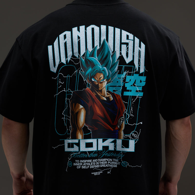 VANQUISH FITNESS DBSモデル 悟空 SSGS ブラック オーバーサイズTシャツ