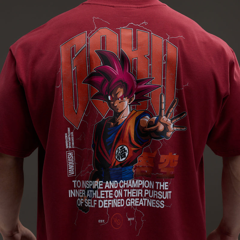 Vanquish DBS Goku Red Oversized T Shirt 1枚目の画像