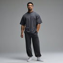 BODYBUILDING EMBLEM CHARCOAL OVERSIZED SWEATPANTS 4枚目の画像