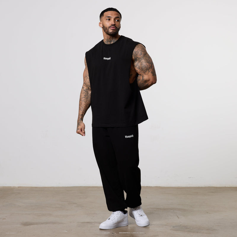 Vanquish Dark Script Black Sleeveless T-Shirt 4枚目の画像