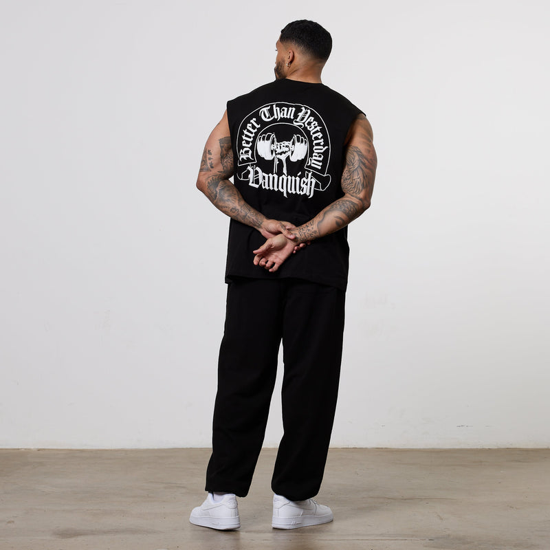 Vanquish Dark Script Black Sleeveless T-Shirt 3枚目の画像