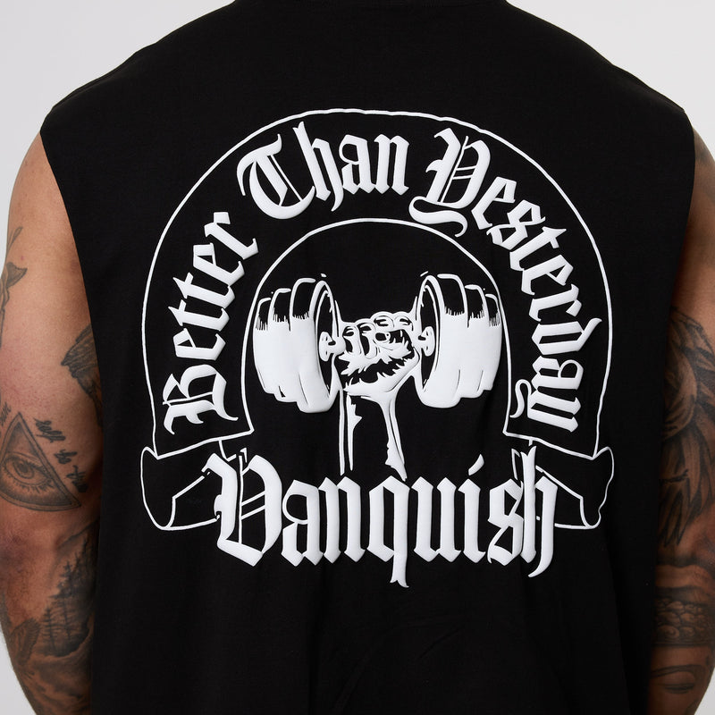 Vanquish Dark Script Black Sleeveless T-Shirt 6枚目の画像
