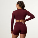 Enhance V2 Liqueor Red Long Sleeve Twist Front Top 2枚目の画像