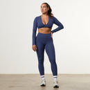 Enhance V2 Dusk Blue Long Sleeve Twist Front Top 3枚目の画像