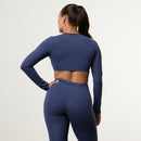 Enhance V2 Dusk Blue Long Sleeve Twist Front Top 2枚目の画像