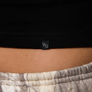 WOMENS BLACK  MIDI LONG SLEEVE RIBBED T SHIRT 3枚目の画像