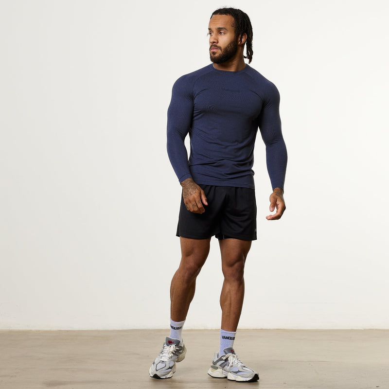 Vanquish Ultra Soft Navy Blue Long Sleeve Slim Fit T Shirt 4枚目の画像