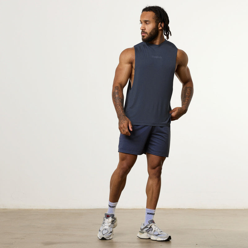 Vanquish Ultra Soft Navy Blue Oversized Sleeveless T Shirt 4枚目の画像