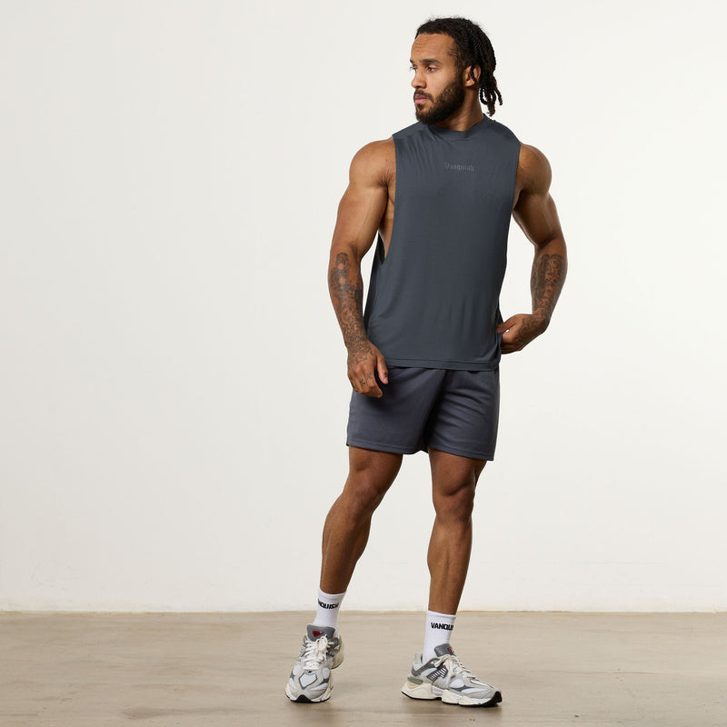 Vanquish Ultra Soft Denim Blue Oversized Sleeveless T Shirt 3枚目の画像