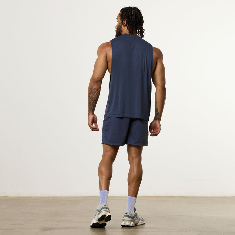 Vanquish Ultra Soft Navy Blue Oversized Sleeveless T Shirt 5枚目の画像