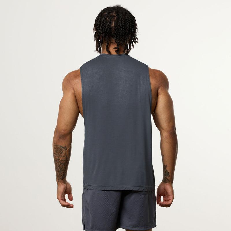Vanquish Ultra Soft Denim Blue Oversized Sleeveless T Shirt 2枚目の画像