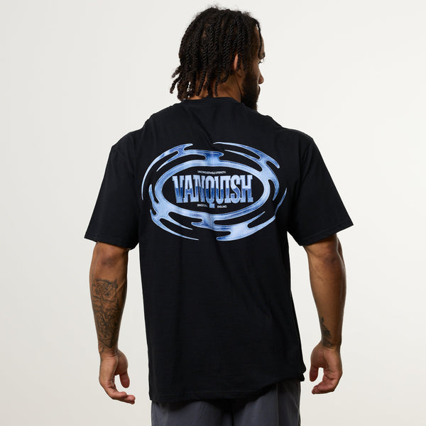 Vanquish Revolve Chrome Black Oversized T Shirt 1枚目の画像