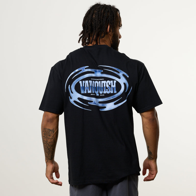 Vanquish Revolve Chrome Black Oversized T Shirt 1枚目の画像
