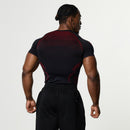 TRIBAL COMPRESSION BLACK AND RED SHORT SLEEVE T SHIRT 3枚目の画像