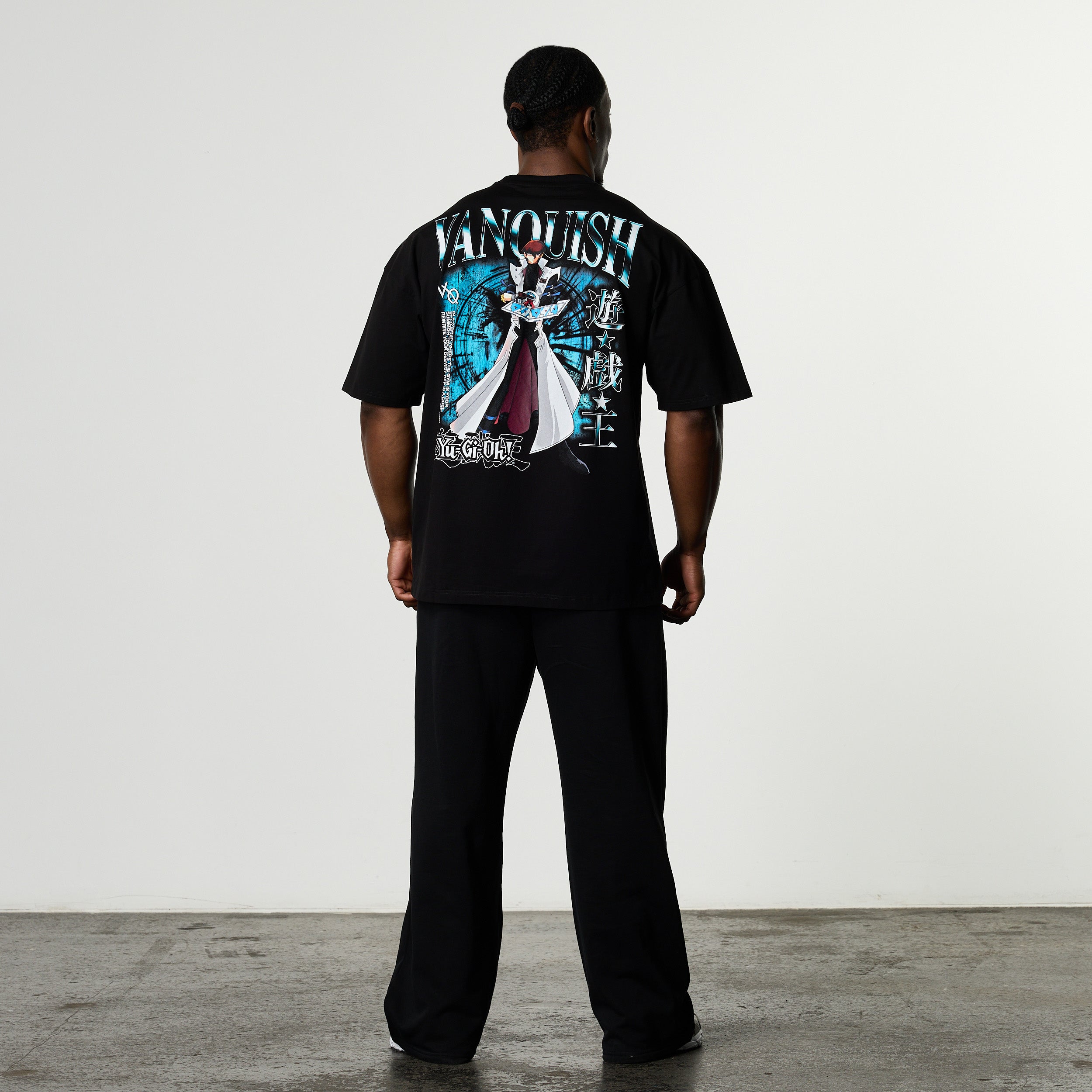 VANQUISH FITNESS 遊戯王モデル 海馬 ブラック オーバーサイズ Tシャツ