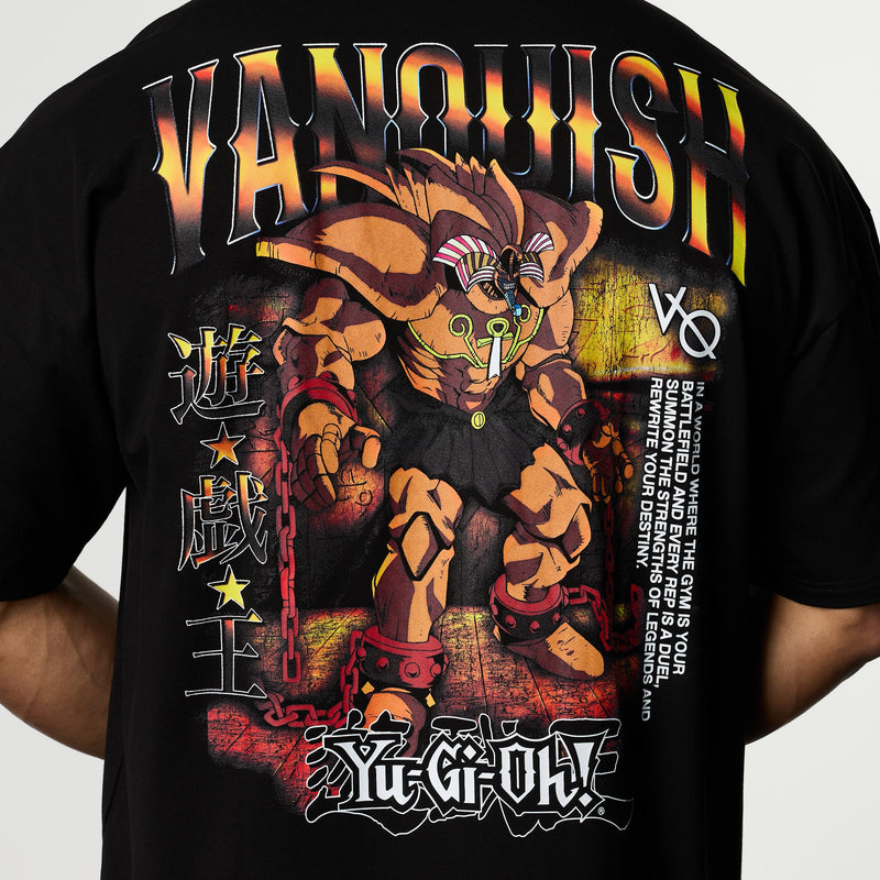 希少　遊戯王　デュエルリンクス　55枚限定　特製Tシャツ VANQUISH FITNESS 遊戯王モデル エクゾディア ブラック オーバーサイズ