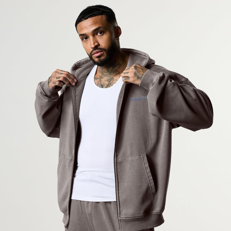 VANQUISH FITNESS Graffitiモデル ウォッシュド マッシュルーム ジップ VANQUISH FITNESS Graffitiモデル ウォッシュド マッシュルーム ジップ
