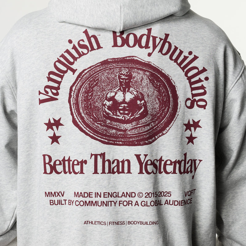 VANQUISH FITNESS Heritageモデル グレーオーバーサイズジップパーカー