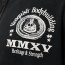 HERITAGE AND STRENGTH BLACK OVERSIZED ZIP HOODIE 3枚目の画像