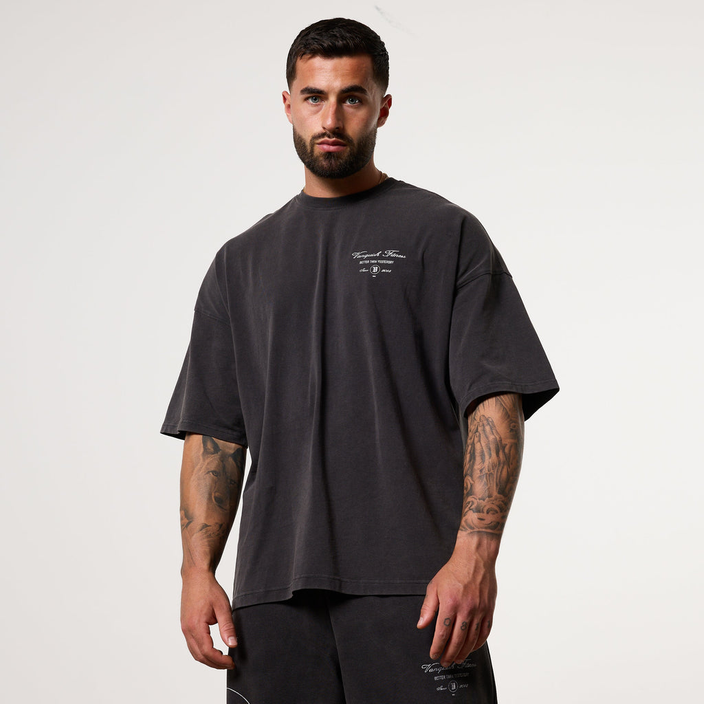 【VANQUISH FITNESS】Off Season Oversized Boxy Tシャツ 3色 Vanquish Off Season Vintage White Oversized Boxy T Shirt