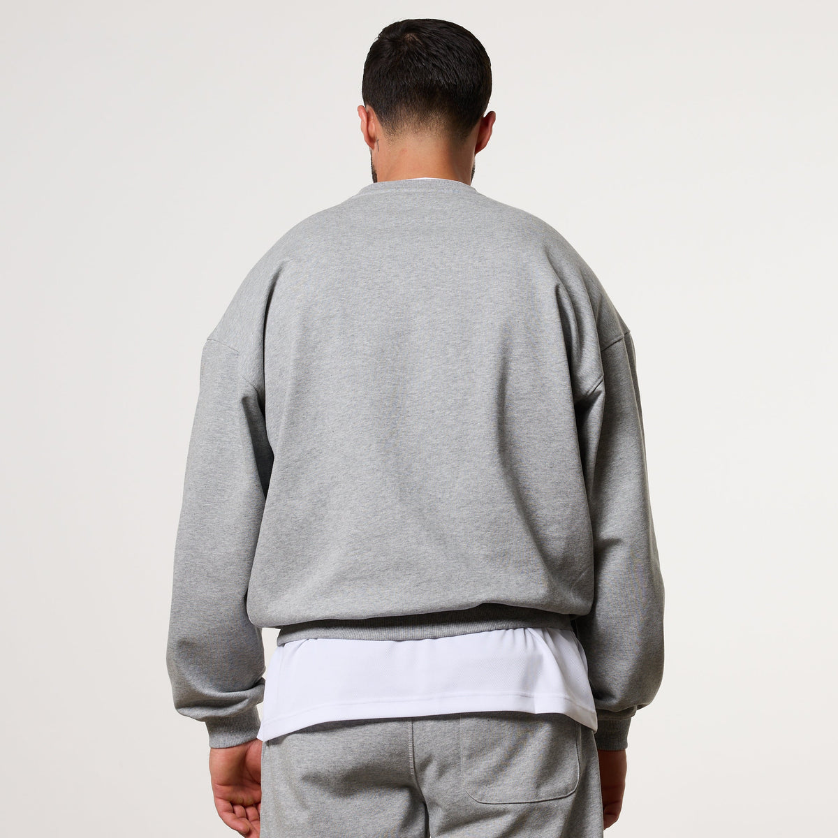 Vanquish Essential V2 Grey Melange Oversized Boxy Sweatshirt 6枚目の画像