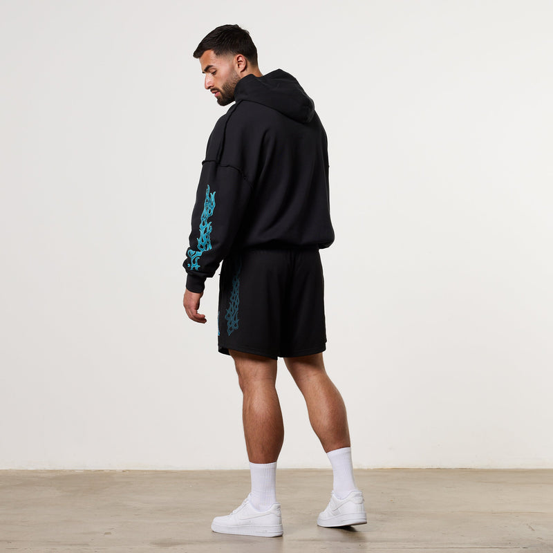 Vanquish Grunge Washed Black Oversized Pullover Hoodie 2枚目の画像