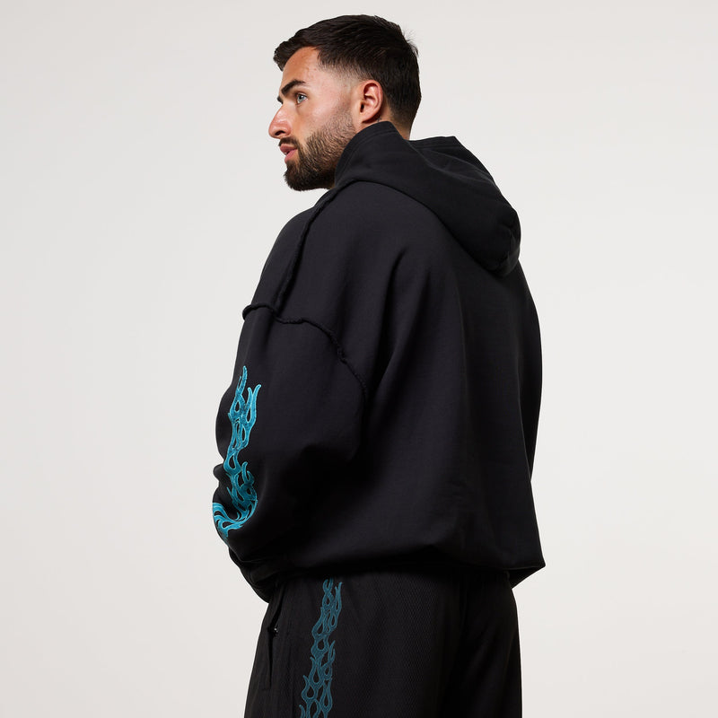 Vanquish Grunge Washed Black Oversized Pullover Hoodie 5枚目の画像
