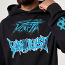 Vanquish Grunge Washed Black Oversized Pullover Hoodie 3枚目の画像