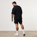 Vanquish Grunge Washed Black Oversized Boxy T Shirt 2枚目の画像