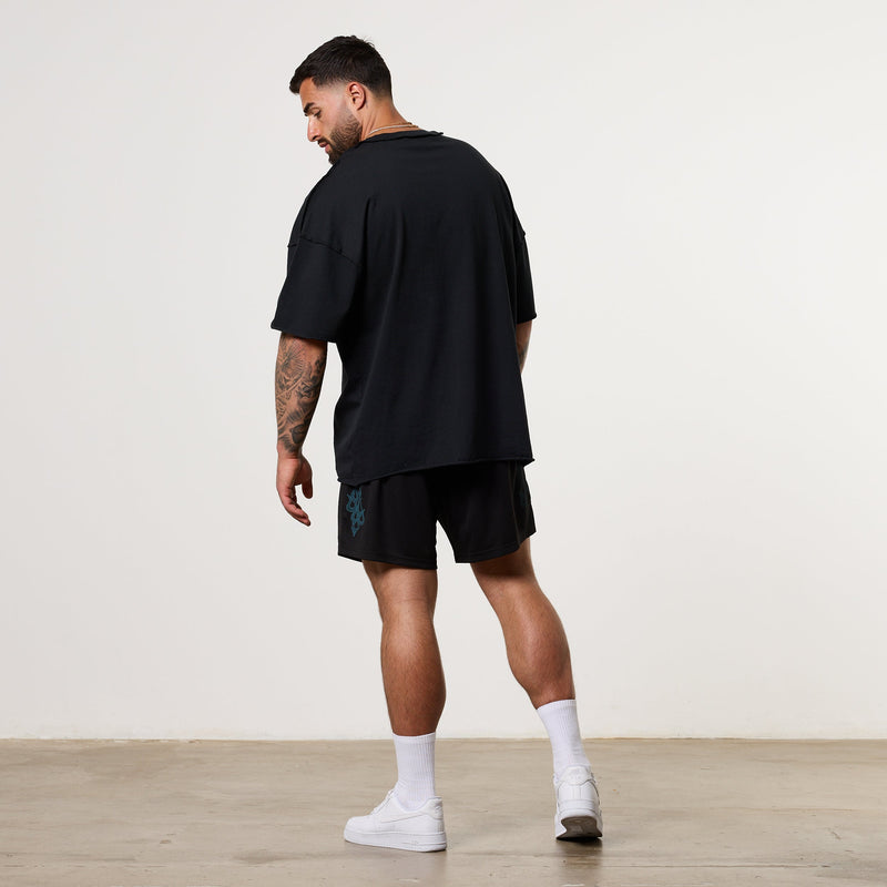 VANQUISH FITNESS Grungeモデル ブラック メッシュ ショーツ
