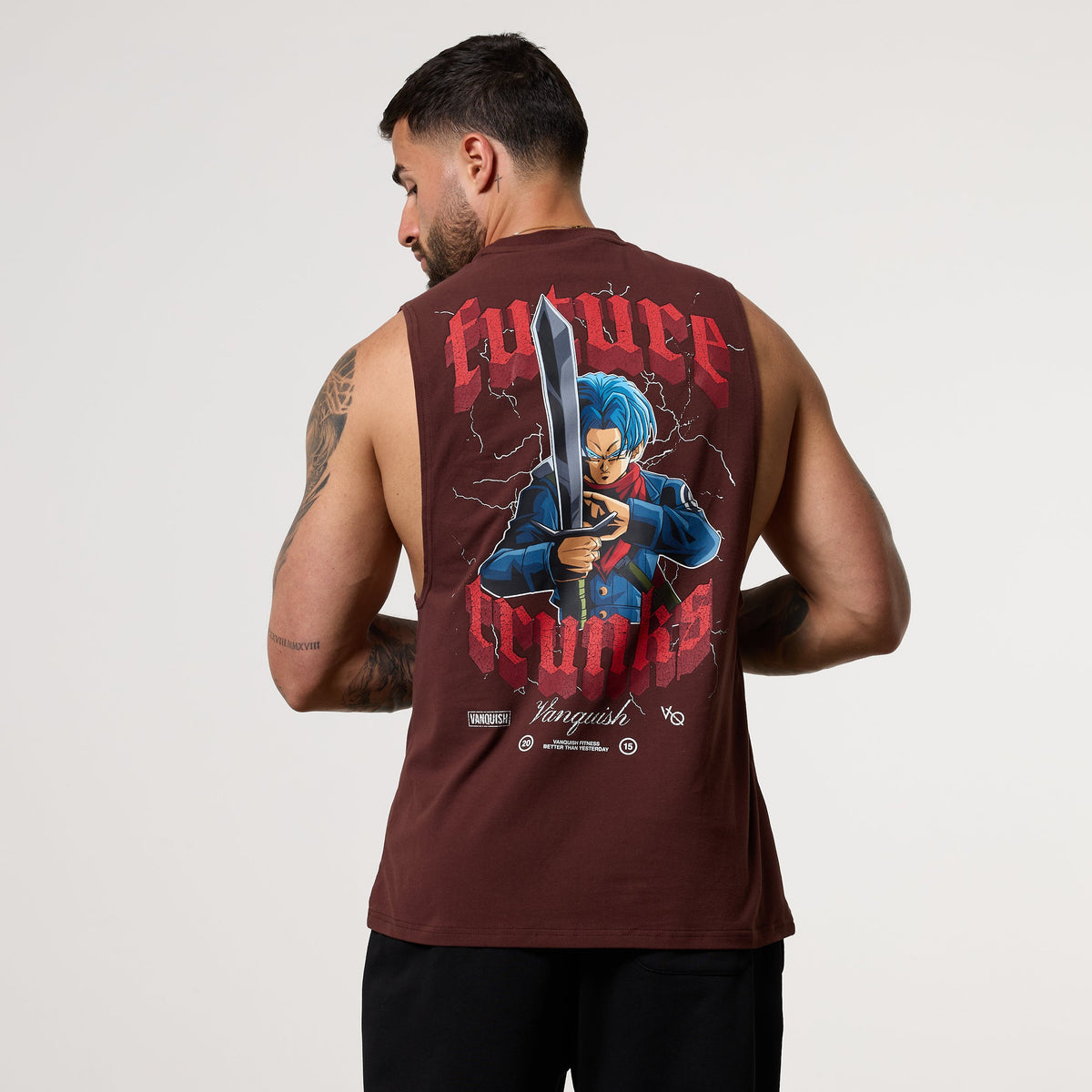 VANQUISH FITNESS DBSモデル トランクス ブラウン ノースリーブTシャツ