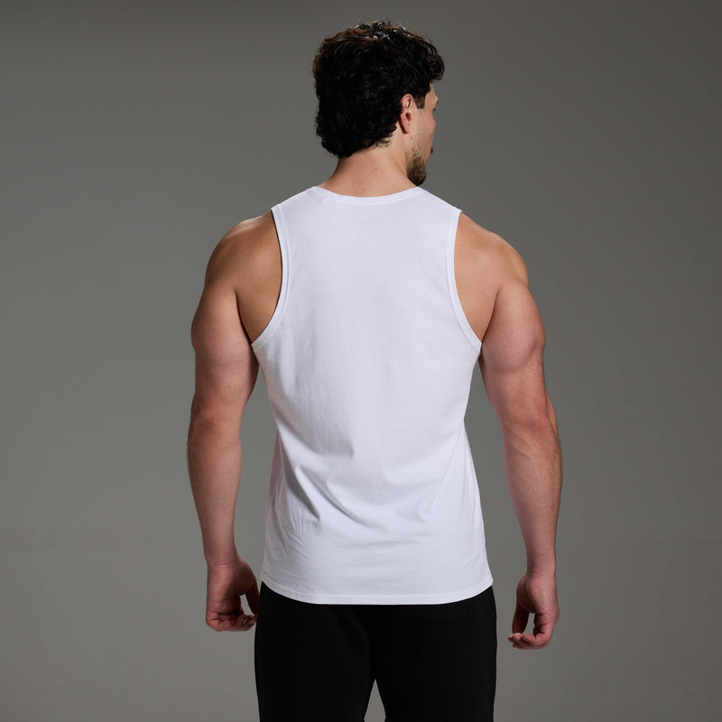 VANQUISH FITNESS Originモデル ホワイト スリムフィット タンク