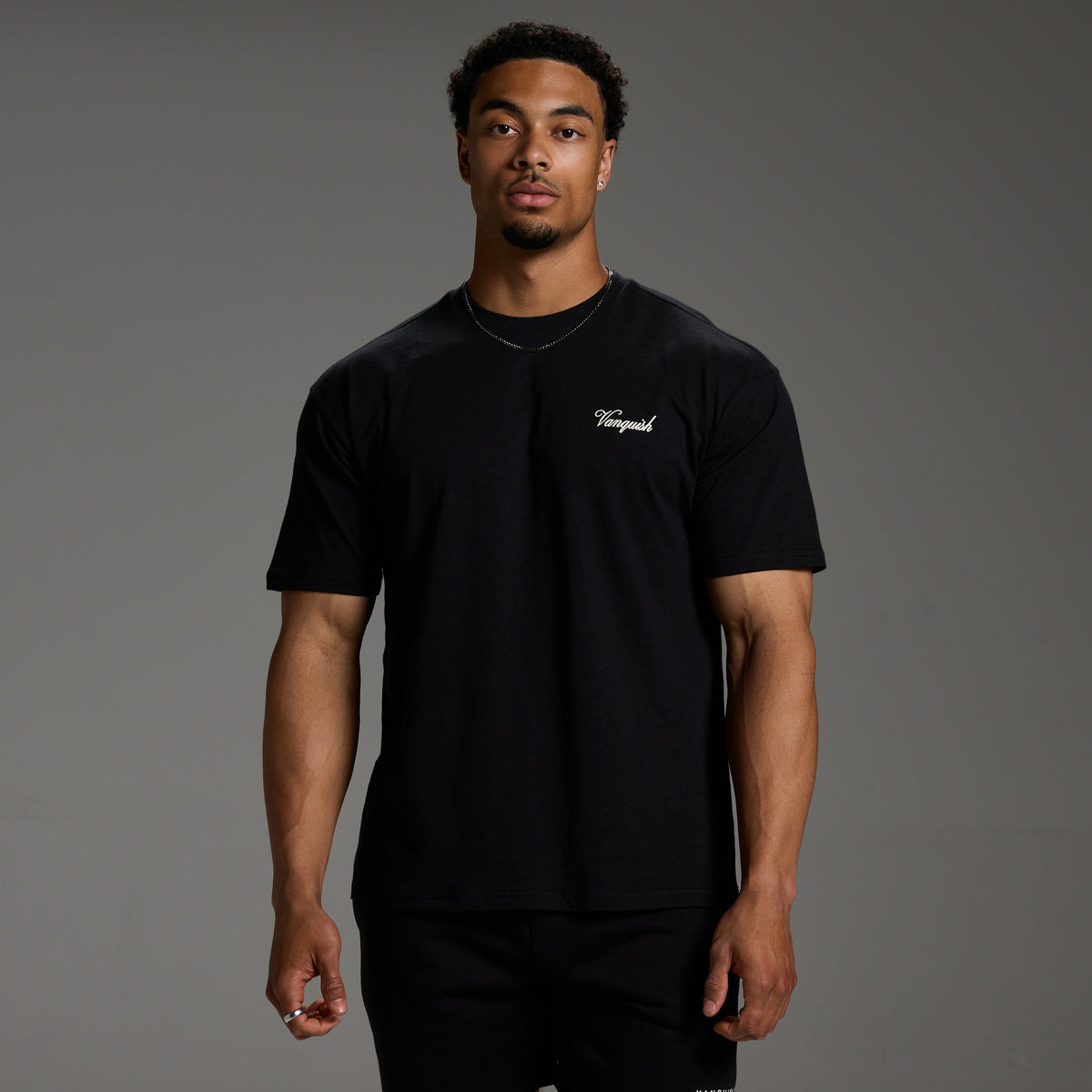 SLUB MINIMAL BLACK OVERSIZED T SHIRT 1枚目の画像