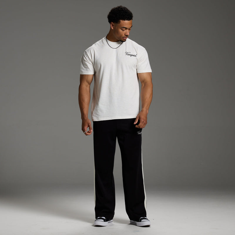 VANQUISH FITNESS Slubモデル ミニマル エクリュ オーバーサイズ Tシャツ